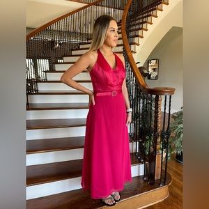 Alfred Angelo•Halter•Dress•Satin•Rhinestone Belt•Sz Small